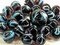 25 Glass Marbles ASTRONAUT Purple/Blue game vtg style Shooter Taws Mib Swirl